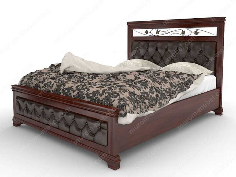 Кровать Лира с мягкой вставкой и ковкой