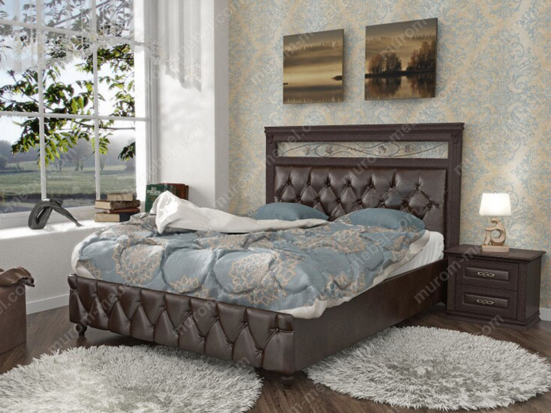 Кровать Лира-3 с мягкой вставкой и ковкой